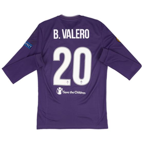 2015-16 Fiorentina Match Issue European Home L/S Shirt B. Valero #20 - As New - (S)