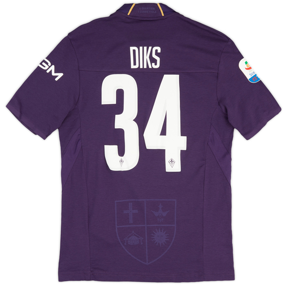 2018-19 Fiorentina Player Issue Home Shirt Diks #34 - As New - (M)
