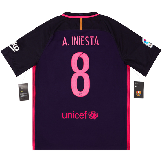 2016-17 Barcelona Away Shirt Iniesta #8