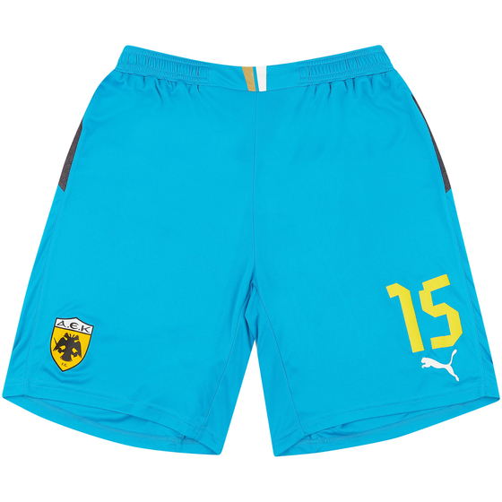 2013-14 AEK Athens Player Issue GK Shorts # - 5/10
