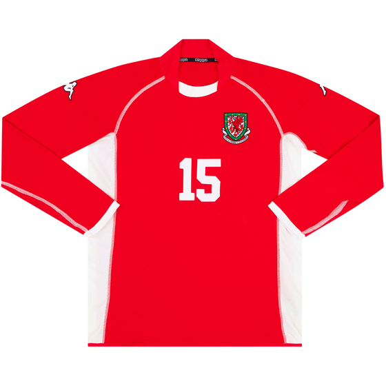 2002-04 Wales Match Issue Home L/S Shirt #15 (Symons)