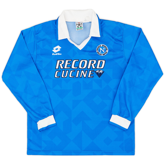 1994-96 Napoli Home L/S Shirt #14 - 8/10 - (XL.Boys)