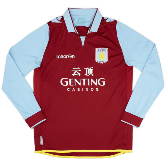 2012-13 Aston Villa Home L/S Shirt - 5/10 - (L)