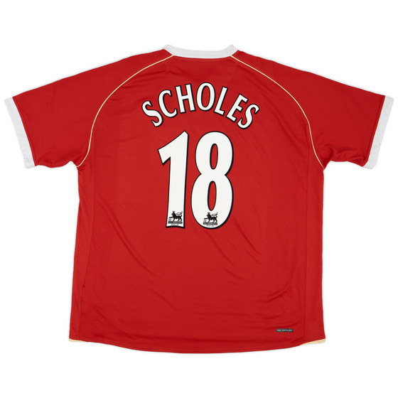 2006-07 Manchester United Home Shirt Scholes #18 - 7/10 - (XXL)
