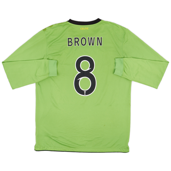 2010-11 Celtic Away L/S Shirt Brown #8 - 8/10 - (L)