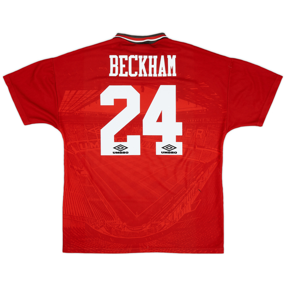 1994-96 Manchester United Home Shirt Beckham #24 - 6/10 - (XL)