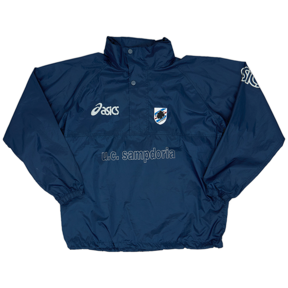 2002-03 Sampdoria Asics 1/4 Zip Rain Jacket - 9/10 - (L)