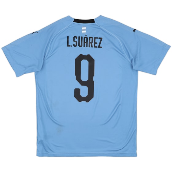 2018-19 Uruguay Home Shirt L.Suarez #9 - 6/10 - (L)