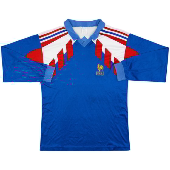 1990-92 France Home L/S Shirt - 4/10 - (L)