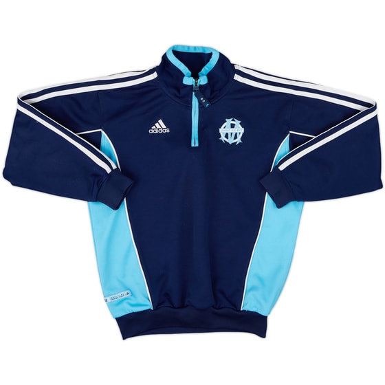 1999-00 Olympique Marseille adidas 1/4 Zip Training Top - 8/10 - (7-8 Years)