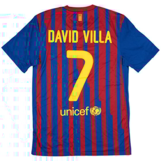 2011-12 Barcelona Home Shirt David Villa #7 - 9/10 - (S)