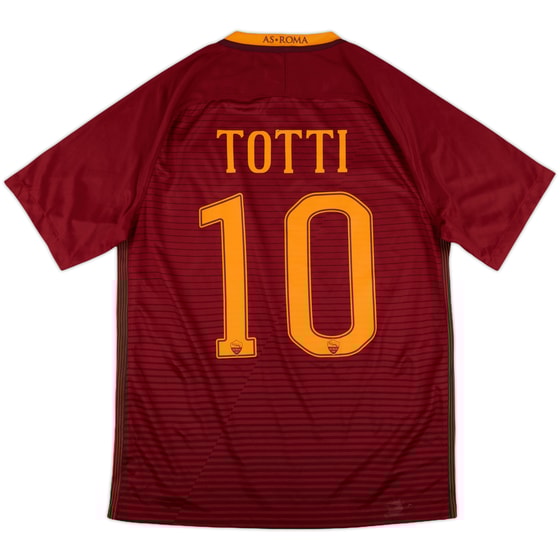 2016-17 Roma Home Shirt Totti #10 - 7/10 - (M)