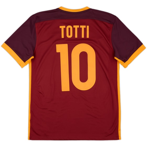 2015-16 Roma Home Shirt Totti #10 - 10/10 - (M)