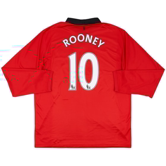 2013-14 Manchester United Home L/S Shirt Rooney #10 - 7/10 - (XL)