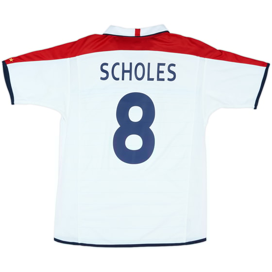 2003-05 England Home Shirt Scholes #8 - 9/10 - (M)