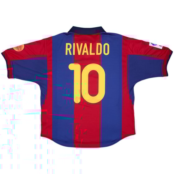 2000-01 Barcelona Home Shirt Rivaldo #10 - 8/10 - (L)