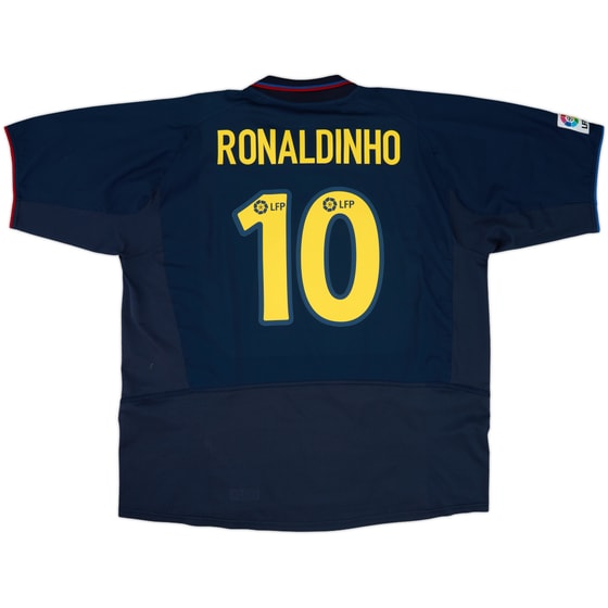 2002-03 Barcelona Away Shirt Ronaldinho #10 - 7/10 - (XXL)