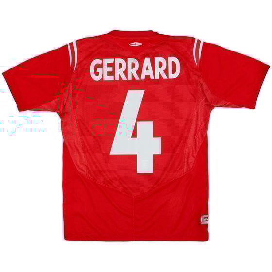 2004-06 England Away Shirt Gerrard #4 - 8/10 - (XL.Boys)