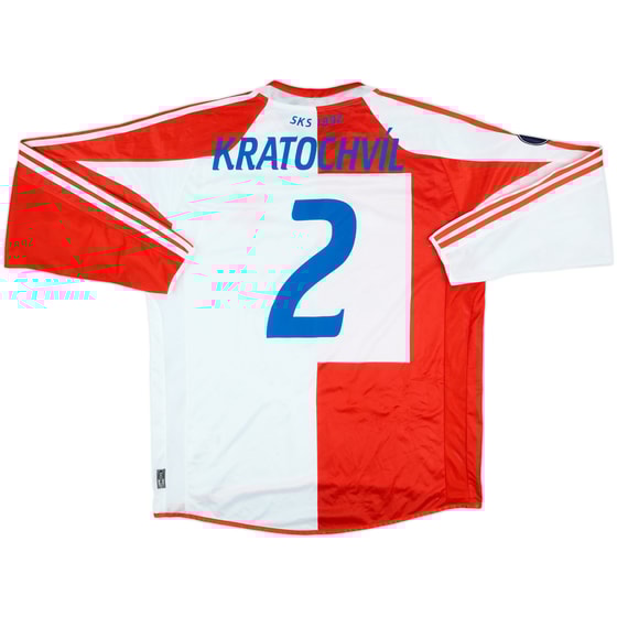 2005-06 Slavia Prague Match Issue UEFA Cup Home L/S Shirt Kratochvil #2