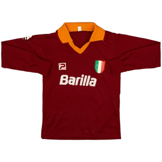 1983-84 Roma Home L/S Shirt - 8/10 - (S.Boys)