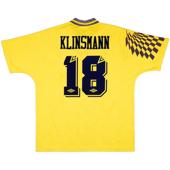1991-95 Tottenham Away Shirt Klinsmann #18 - 8/10 - (XL)