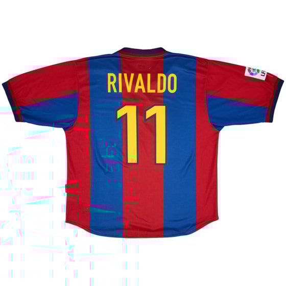 1998-00 Barcelona Home Shirt Rivaldo #11 - 7/10 - (XL)