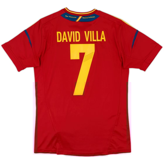2011-12 Spain Home Shirt David Villa #7 - 7/10 - (L.Boys)