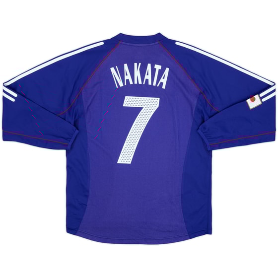 2002-04 Japan Authentic Home L/S Shirt Nakata #7 - 8/10 - (L)