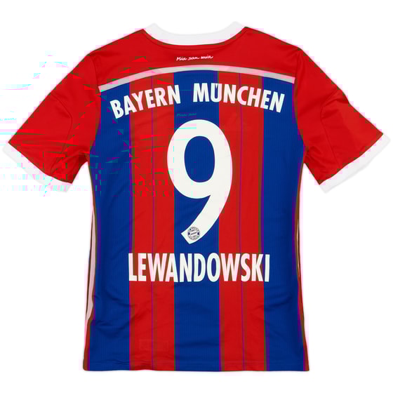 2014-15 Bayern Munich Home Shirt Lewandowski #9 - 6/10 - (L.Boys)