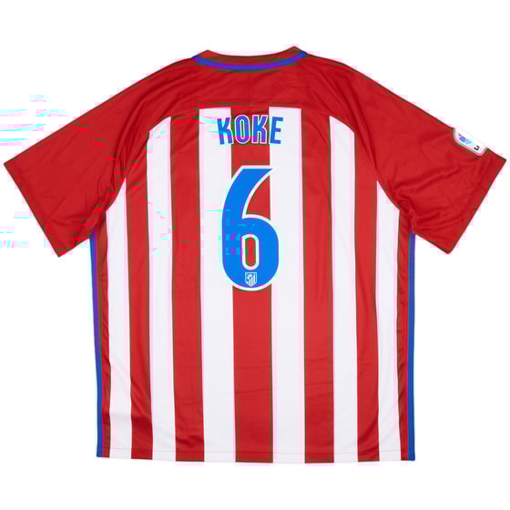 2016-17 Atletico Madrid Home Shirt Koke #6 (XXL)