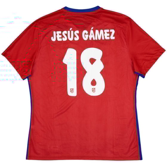 2015-16 Atletico Madrid Player Issue Home Shirt Jesus Gamez #18 (XL)