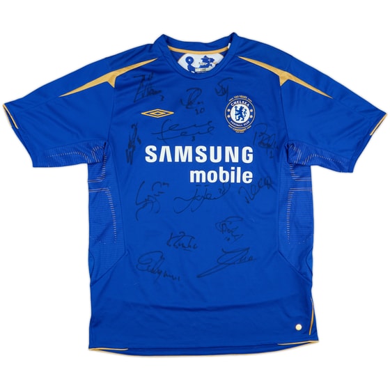 2005-06 Chelsea Squad Signed Centenary Home Shirt - 8/10 - (XL)