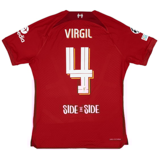2022-23 Liverpool Match Issue Champions League Home Shirt Virgil #4