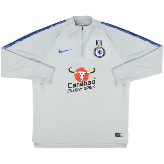 2018-19 Chelsea Nike Staff Issue 1/4 Zip Track Jacket KH - 8/10 - (L)