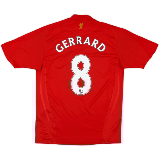 2008-10 Liverpool Home Shirt Gerrard #8 - 6/10 - (XL.Boys)