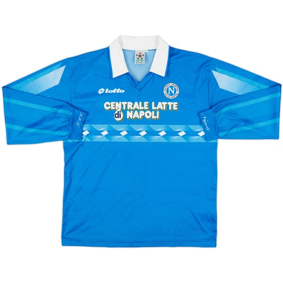 1996-97 Napoli Basic Home L/S Shirt - 7/10 - (S)