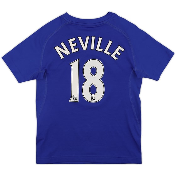 2010-11 Everton Home Shirt Neville #18 - 8/10 - (M.Boys)