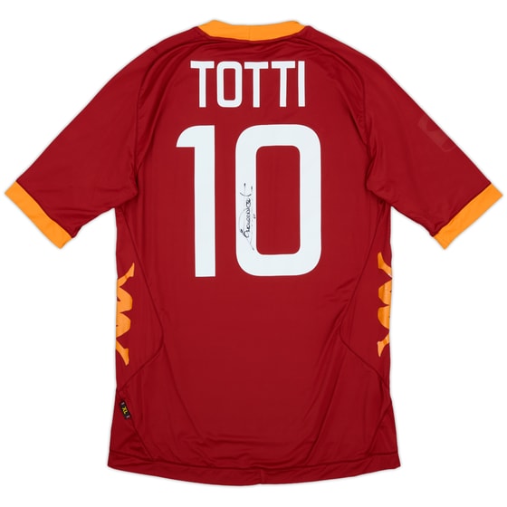 2011-12 Roma Signed Home Shirt Totti #10 - 5/10 - (XL)