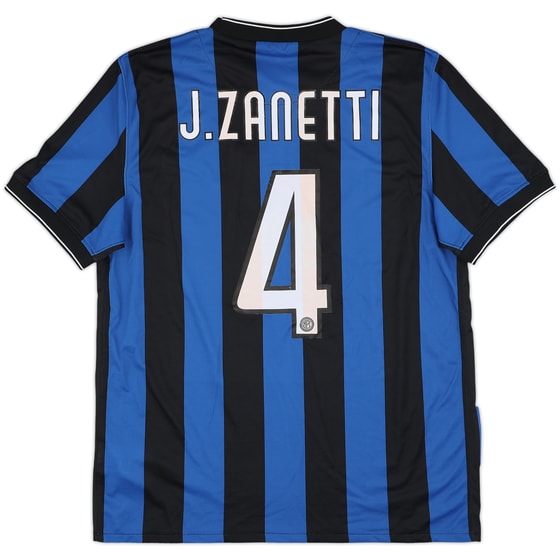 2009-10 Inter Milan Home Shirt Zanetti #4 - 6/10 - (L)