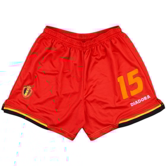 1996-98 Belgium Player Issue Home Shorts #15