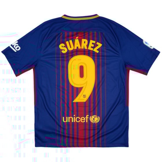 2017-18 Barcelona Home Shirt Suarez #9 - 8/10 - (M)