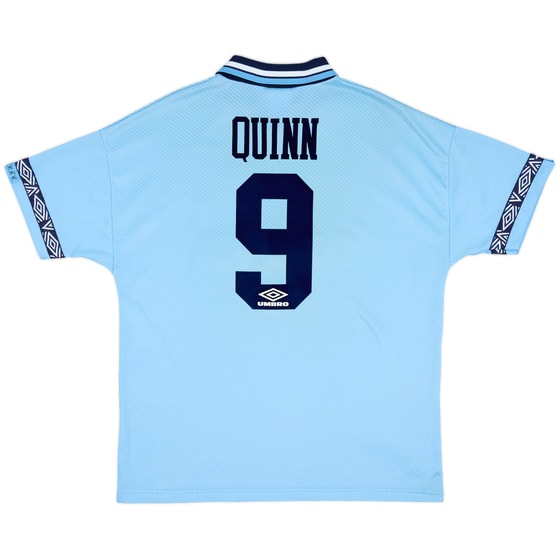 1993-95 Manchester City Home Shirt Quinn #9 - 8/10 - (XL)