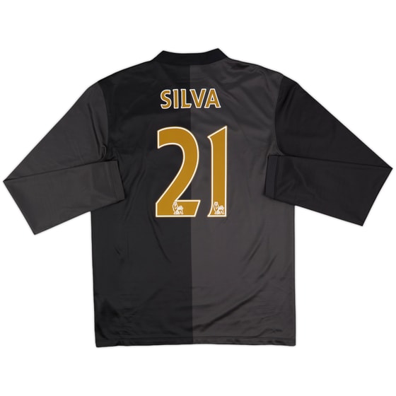 2013-14 Manchester City Away L/S Shirt Silva #21 - 8/10 - (M)