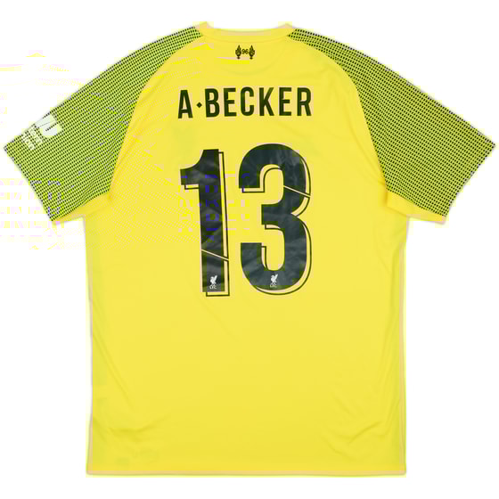 2018-19 Liverpool GK S/S Shirt A.Becker #13 - 9/10 - (L)