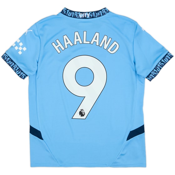 2024-25 Manchester City Home Shirt Haaland #9 - 6/10 - (L.Boys)