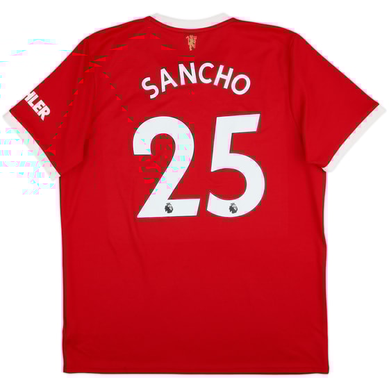 2021-22 Manchester United Home Shirt Sancho #25 - 9/10 - (XL)