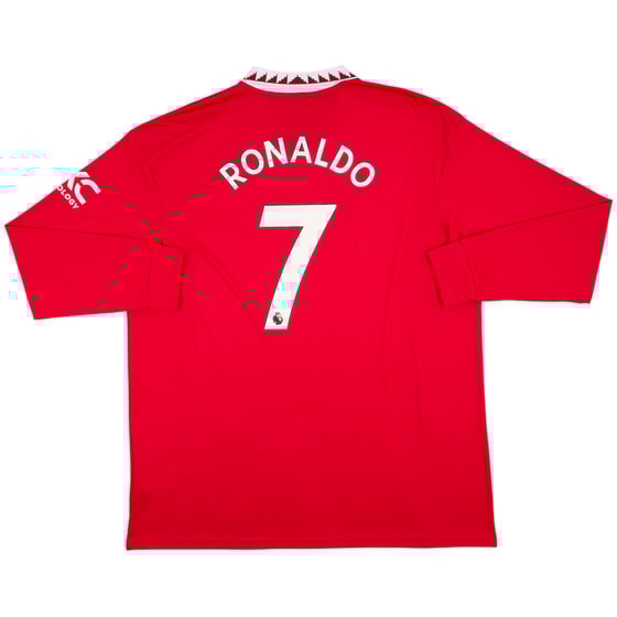 2022-23 Manchester United Home L/S Shirt Ronaldo #7 - 9/10 - (XXL)