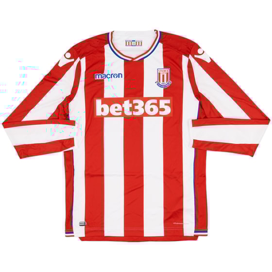 2017-18 Stoke City Home L/S Shirt - 9/10 - (L)