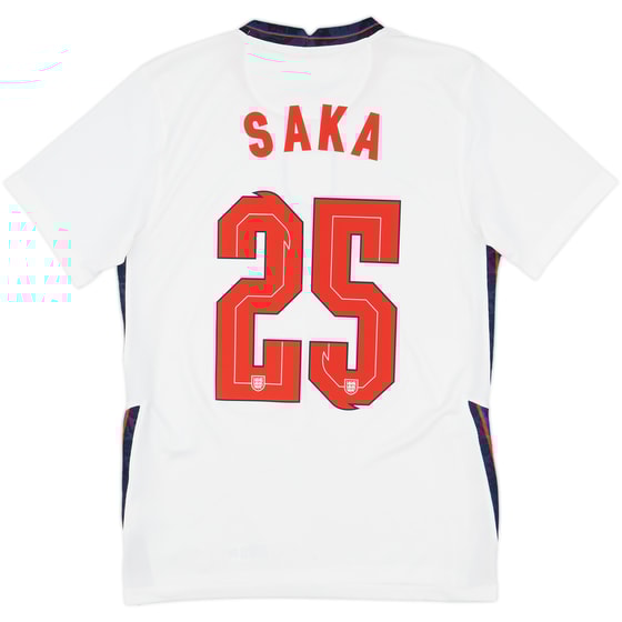 2020-22 England Home Shirt Saka #25 - 7/10 - (S)
