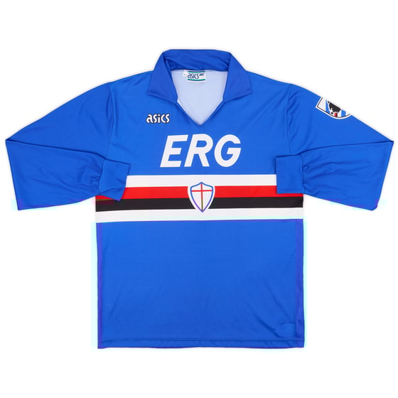 1990-92 Sampdoria Home L/S Shirt #9 - 9/10 - (L)
